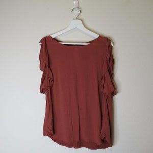 Rust Color Sleeveless Top w/ Ruffles by A New Day